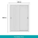 Ver imagem 6 de Guarda Roupa Solteiro 2 Portas Darvi Carraro Ripado Branco com Freijó