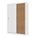 Ver imagem 5 de Guarda Roupa Solteiro 2 Portas Darvi Carraro Ripado Branco com Freijó