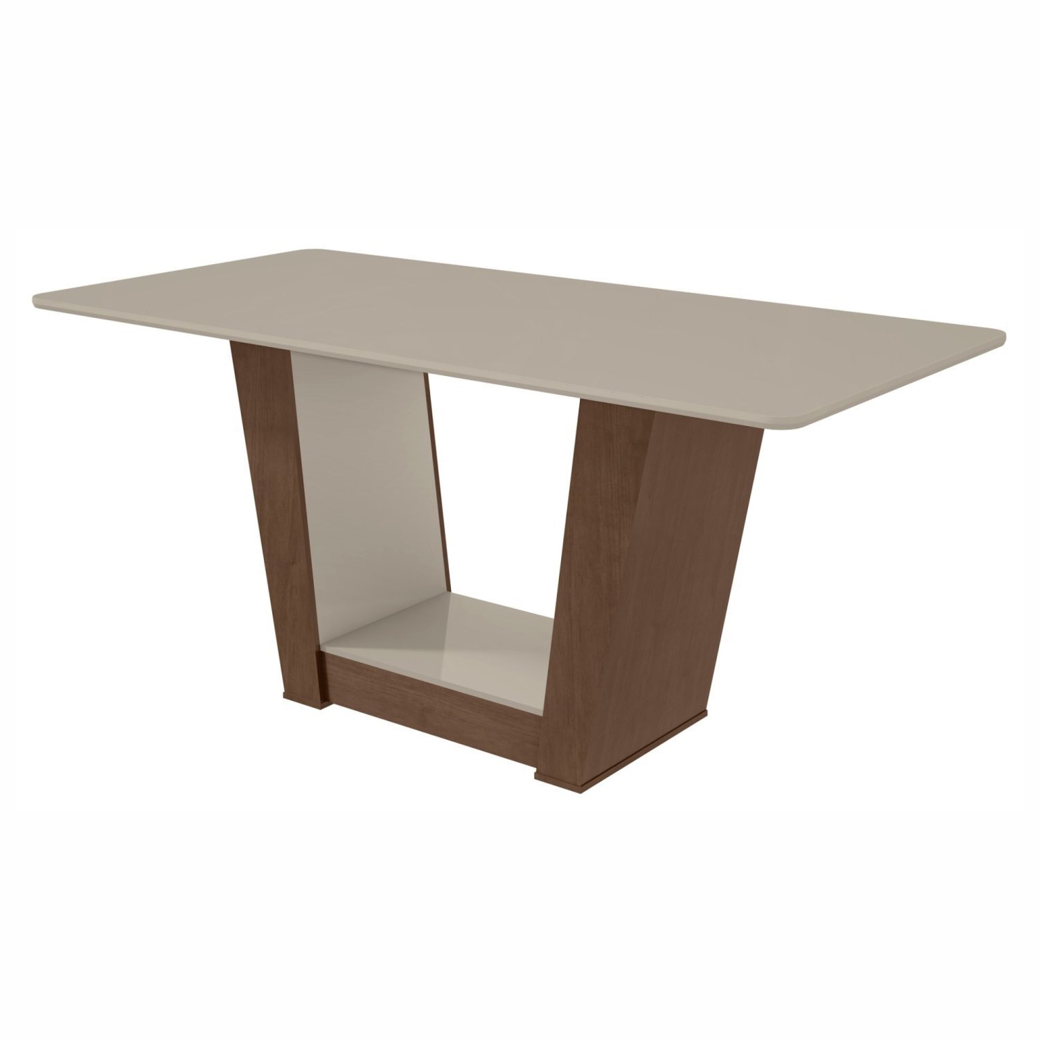 Mesa de Jantar Retangular Apogeu Móveis Lopas em MDF Marrom 78 cm x 160 cm x 80 cm