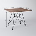 Ver imagem 2 de Mesa De Jantar Eames Eiffel 90cm Amêndoa Quadrada Com 4 Cadeiras Brancas Base De Ferro Preto