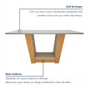 Ver mais imagens de Mesa de Jantar Retangular 6 Lugares Tampo MDF 170cm Apogeu Marrom Amêndoa Clean/Off White