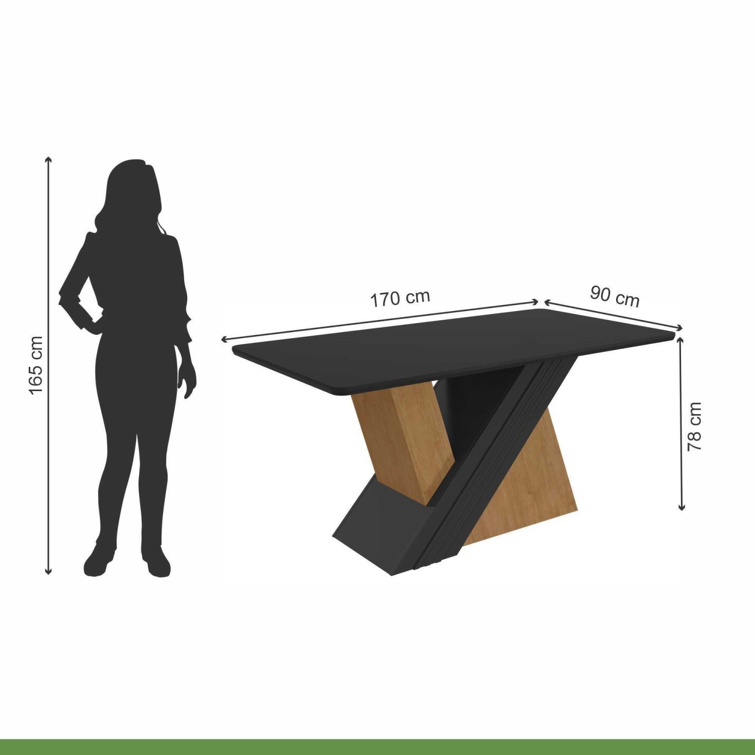 Mesa de Jantar Retangular 6 Lugares 170cm Tampo MFD Vênus   - 5