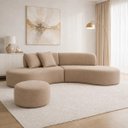 Ver imagem 1 de Sofá e Puff Orgânico Virginia 300cm Sala Suede:Cappuccino