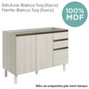 Ver imagem 4 de Balcao para Pia 2p 3g 120cm Mdf Kali 16417 Bianco Toq Bianco Toq Nicioli