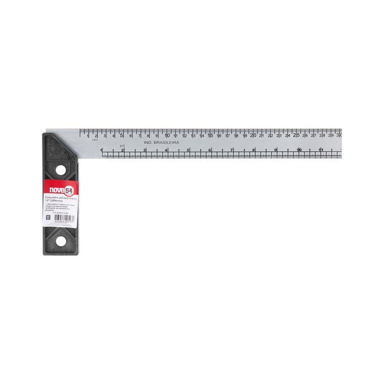 Esquadro 12" cabo plástico - Nove54