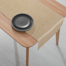 1 Caminho Trilho Mesa Impermeável Pvc Florença Bege 42x140 - 2