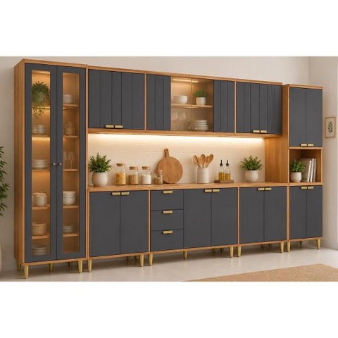 Cozinha Completa 8 Peças Elena CZ544 Cinamomo/Titanium MGM
