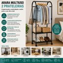 Ver imagem 4 de Arara Multiuso 2 Prateleiras - Preta