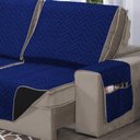 Ver imagem 3 de Capa de Sofá Retrátil Protetor 4 Lugares 2,20m de Assento Dupla Face Duas Cores:azul Royal e Preto