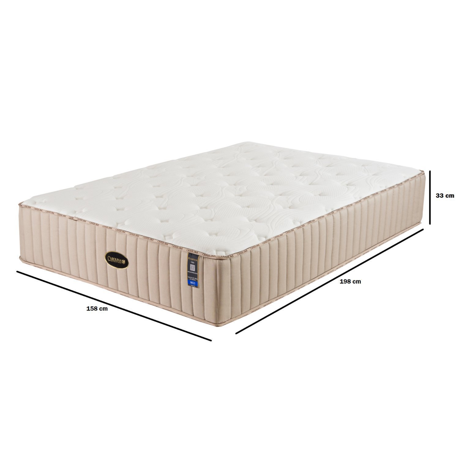 Colchão Queen Carolina Mattress Guild 158x198x33cm Hampton