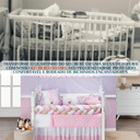 Ver imagem 4 de Kit Berço Safari Menino 11 Peças Estampado de Bichinhos + Naninha:rosa