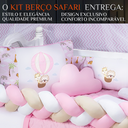 Ver imagem 2 de Kit Berço Safari Menino 11 Peças Estampado de Bichinhos + Naninha:rosa