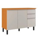 Ver imagem 1 de Balcão de Cozinha Itatiaia Triplo com Tampo 3 Portas 2 Gavetas 1,20m Cinamomo/off White Namur