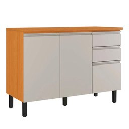 Balcão de Cozinha Itatiaia Triplo com Tampo 3 Portas 2 Gavetas 1,20m Cinamomo/off White Namur - 1