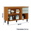 Ver imagem 3 de Balcão de Cozinha Itatiaia Triplo com Tampo 3 Portas 2 Gavetas 1,20m Cinamomo/off White Namur