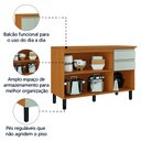 Ver imagem 4 de Balcão de Cozinha Itatiaia Triplo com Tampo 3 Portas 2 Gavetas 1,20m Cinamomo/off White Namur