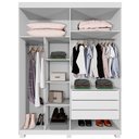 Ver imagem 4 de Guarda Roupa Mônaco Ripado com Espelho 2 Portas Benetil:branco