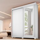 Ver imagem 2 de Guarda Roupa Mônaco Ripado com Espelho 2 Portas Benetil:branco