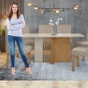 Ver imagem 5 de Mesa de Jantar Retangular 6 Lugares Tampo MDF 170cm Astrid Marrom Off White/Amêndoa Clean