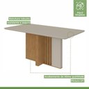 Ver imagem 4 de Mesa de Jantar Retangular 6 Lugares Tampo MDF 170cm Astrid Marrom Off White/Amêndoa Clean