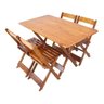 Mesa de Jantar Madeira Maciça Dobravel Premium 120x70 4 Cadeiras - Mel - 1