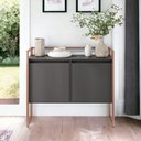 Ver imagem 1 de Buffet Lótus Prime Industrial 2 Portas MDP Preto 100,9cm Plata Móveis