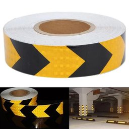 Faixa Refletiva 25 Metros Seta Amarelo Fluorescente Segurança Transito Carro Caminhao Automotivo Evi - 1