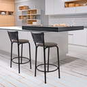Ver imagem 6 de Kit 2 Banquetas para Balcão Cozinha Gourmet Junco Preto Bancada Ilha Banco 60cm Itagold