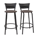 Ver imagem 1 de Kit 2 Banquetas para Balcão Cozinha Gourmet Junco Preto Bancada Ilha Banco 60cm Itagold