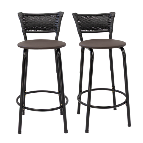 Kit 2 Banquetas para Balcão Cozinha Gourmet Junco Preto Bancada Ilha Banco 60cm Itagold