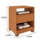 Ver imagem 3 de Kit com 2 Mesas de Cabeceira Luna 1 Gaveta Orgânica 100% MDF Yescasa