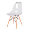Cadeira Transparente Eiffel Eames Base Madeira Incolor 130pc Quantidade:4 - 6