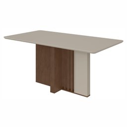 Mesa de Jantar 160x90cm Tampo MDF/Vidro Apogeu Móveis Lopas - 1