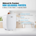 Ver imagem 6 de Mini Geladeira 6 Litros Premium Branca - Lançamento 2025
