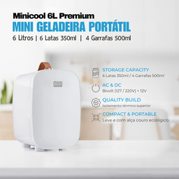 Mini Geladeira 6 Litros Premium Branca - Lançamento 2025 - 6
