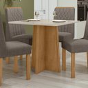 Ver imagem 2 de Mesa de Jantar 90x90cm Tampo MDF/Vidro Celebrare Móveis Lopas