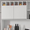 Ver imagem 3 de Kit Cozinha Compacta 130cm com 6 Portas 1 Gaveta Alice Cinza Escuro - Ajl Móveis - Branco