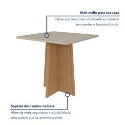 Mesa de Jantar 4 Lugares Quadrada Tampo MDF Celebrare - 7