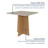 Mesa de Jantar 4 Lugares Quadrada Tampo MDF Celebrare - 3