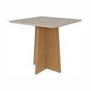 Ver imagem 2 de Mesa de Jantar 4 Lugares Tampo MDF Celebrare Marrom Amêndoa Clean/Off White