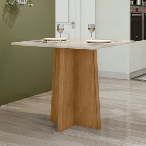 Mesa de Jantar 4 Lugares Quadrada Tampo MDF Celebrare