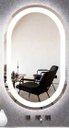 Ver mais imagens de Espelho Jateado Oval Iluminado com Led Frio - 70x120cm Woodglass Oval Jato Frio