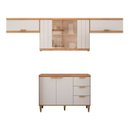 Ver imagem 2 de Cozinha Modulada 4 Peças com 1 Balcão e 3 Armários Aéreo Elena Cinamomo/Offwhite