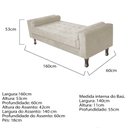 Ver imagem 5 de Recamier Baú Félix Solteiro 160 cm Suede - ADJ Decor - Bege