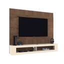Ver imagem 1 de Painel Ripado para Tv até 65 Pol 183 X 154 Cm Tv Nichos San Diego Mdp Mocaccino Off White - Clicklar