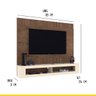 Painel Ripado para TV até 65 Pol 183 x 154 Cm TV Nichos San Diego MDP Mocaccino Off White - ClickLar - 3