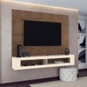 Ver imagem 2 de Painel Ripado para Tv até 65 Pol 183 X 154 Cm Tv Nichos San Diego Mdp Mocaccino Off White - Clicklar