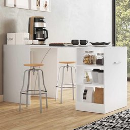 Aparador com Mesa Dobrável Cantinho do Café Ibiza Multimóveis Branco - 1