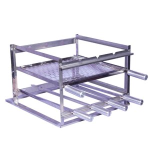 Suporte para Churrasco Fast Gourmet Luxo com 4 Espetos e Grelha Sal04
