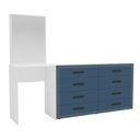 Ver imagem 2 de Cômoda Valência 8 Gavetas com Espelho Azul/branco - Politorno
